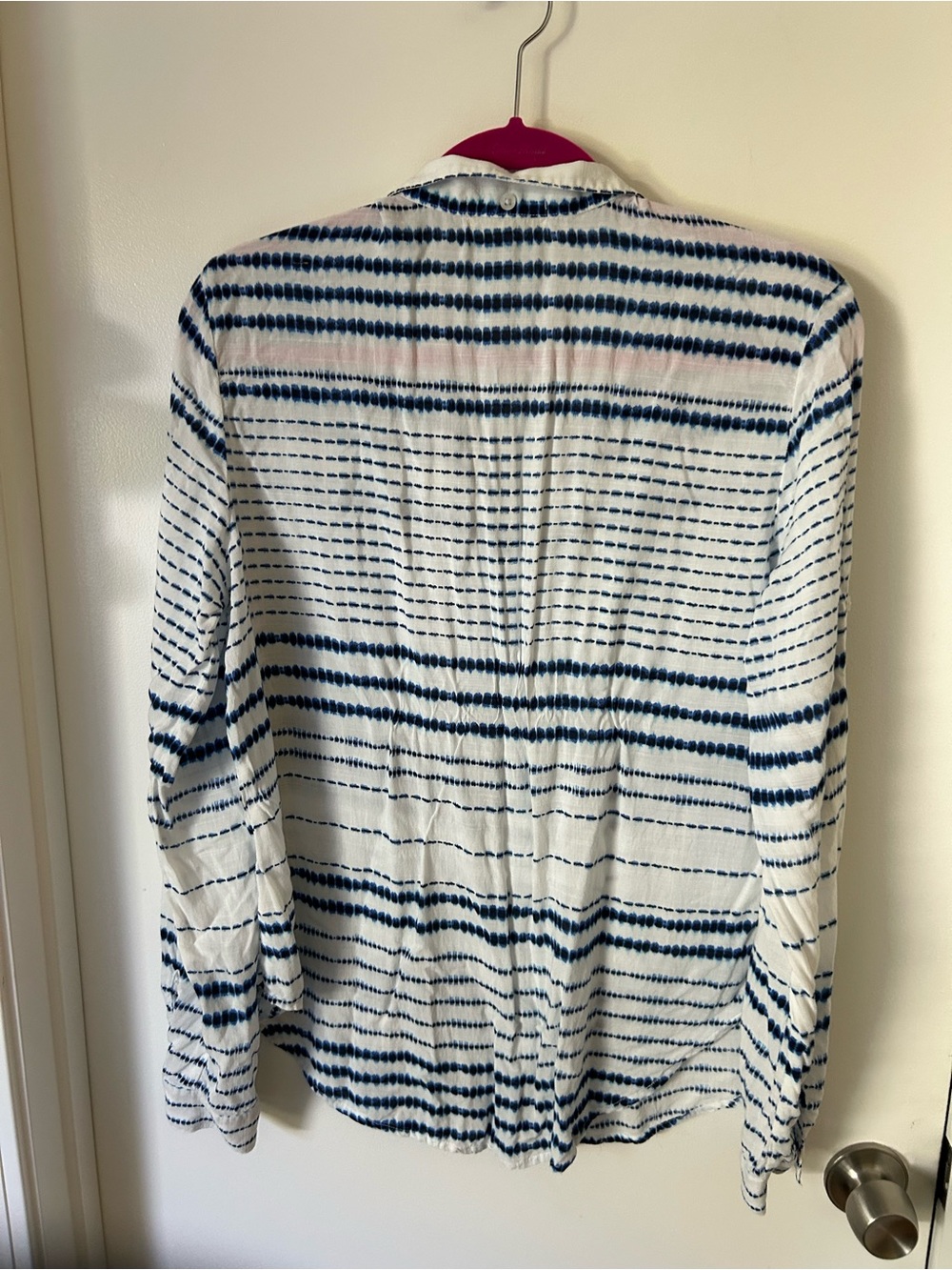 cloth & stone White Button-Front Shirt with Navy Stripe Pattern - Picture 2 of 5